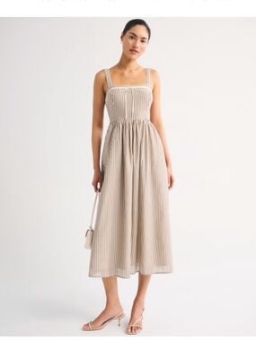 NWT Abercrombie Emerson midi dress size small brown stripes
